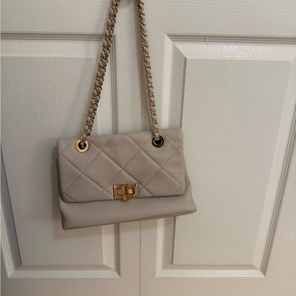 Aldo Lavendar Quilted Shoulder Bag with Chain Strap